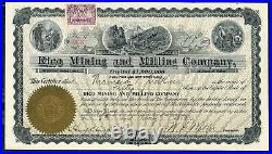 RICO MINING & MINING CO Dolores County COLORADO mining stock certificate 1901