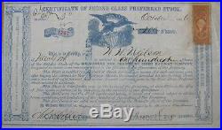 RUSSELL SAGE Autograph/Signed 1866 Milwaukee & Prairie Du Chien Railway RR Stock