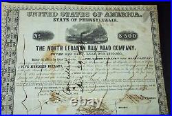 Rare 1854 The North Lebanon Rail Road Company Pennsylvania Railroad Bond