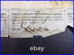 Rare 1854 The North Lebanon Rail Road Company Pennsylvania Railroad Bond