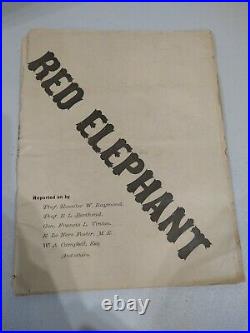 Rare 1880 Red Elephant Mining Board Directors Stock Report & Map White Mine Co