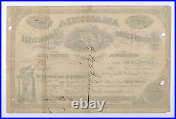 Rare Antique Stock Certificate Amazonia Colonization & Commercial Co Peru 1869