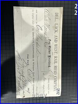 Rare Capital stock Railroad 1877 Issued Stock Certificate 1/1