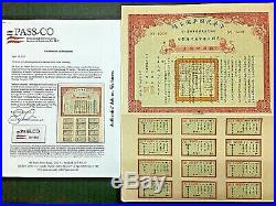 Rare China Government 1912 $10 Military 8% Bond Loan With Passco Certification