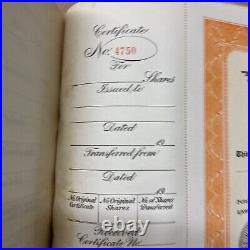 Rare Estrella USA Inc Original Stock Certificate Book 250 Signed Complete Vtg