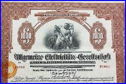 Rare! General Electric Co. Germany 1925 Gold bond / Dollar loan - with coupons