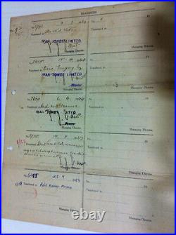 Rare Ivan Jones Ltd Stock Cancelled Share Certificate Red Emboss Rev 1939