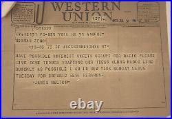 Rare James Melton Original Script 4 Radio W Certificate From Western Union 1953