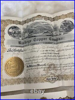 Rare Lot Of 4 1905 Buckeye Copper Co Stock Certificates Seattle