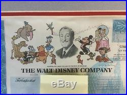 Rare-Vintage Framed Walt Disney Stock & Mickey Sericel Frank Thomas/Olie Johnson