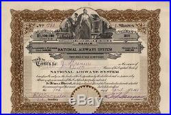 Rare Vintage National Airways System Stock Certificate Air-King Airplanes
