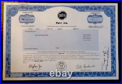 Rare-palm Inc. Stock Certificate-hard To Find-very Nice Condition