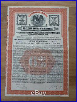 Republica Mexicana, BONO DEL TESORO, Estados Unidos Mexicanos, $ 195 Mex, 1913