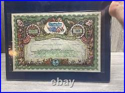 Ringling Bros. Barnum Bailey 1969 100 Shares Circus Stock Certificate with Letters