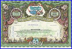Ringling Bros. Barnum & Bailey Stock Certificate Circus Issued Green Variety