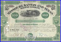 Robber Baron Jay Gould Signs Railroad Stock Certificate Beautifully Designed