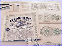 Romania 30x Kingdom of Roumania Loan bond 1922
