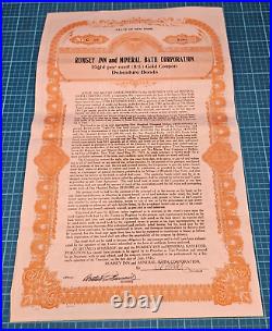 Rumsey Inn and Mineral Bath Corporation 1921 Stock Certificate Mortgage Bond