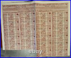Russian 1890 Consolidated Railway 3125 Roubles Gold OR Coupons Bond Loan Share