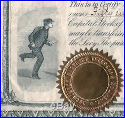 SERIAL #1 1883 ROCHESTER NY TELEGRAPH STOCK! 97% OF CO. Historic Rarity CV $5000