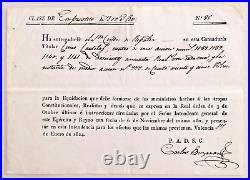 SPAIN bond Valencia forced military loan 1824 constitutional, royal troop supply