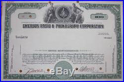 SPECIMEN Stock Certificate'Emerson Radio & Phonograph Corporation