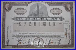 SPECIMEN Stock Certificate'Sears, Roebuck and Company' AMBN
