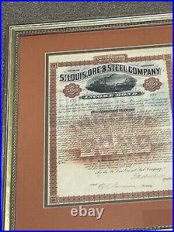 Saint Louis Ore and Steel Company Income Bearer Bond Stock Certificate $500 RARE