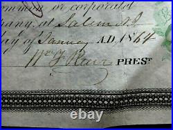 Salem Railroad, Salem NJ, Share certificate 1864