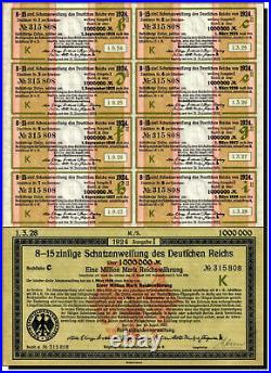 Schatzanweifung des Deutfchen Reichs 1924 2,000,000 German Marks Bond