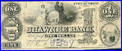 Shawnee Bank $1.00 State Of Indiana July 1, 1854 Obsolete Bank Note Bp1851