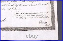 Signed Nicholas Biddle Bank of the United States Stock Certificate 1830