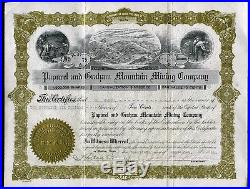 Silver Miner Photograph Owner Papurel & Graham Mountain Mining Stock Certificate