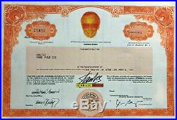 Stan Lee Media Marvel Comics creative stock certificate