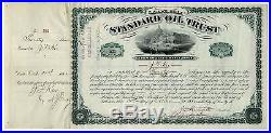 Standard Oil Stock Certificate signed by John D. Rockefeller & H. M. Flagler