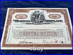 Stock Certificate BOEING AIRPLANE CO. 1958 Specimen EF condition 257 y