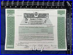 Stock Certificate BOSTON CELTICS LTD PARTNERSHIP 1986 EF condition 345
