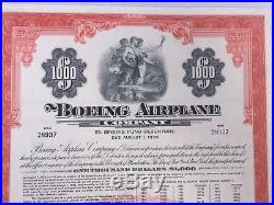 Stock Certificate Bond BOEING AIRPLANE COMPANY, 1958 - 102