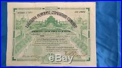 Stock Certificate Louisiana Purchase Exposition Company One Share, issued1904
