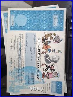 Stock Certificate Walt Disney Company Vintage Original 1 Share Rare 1994