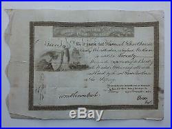 Stock certificate 1830 Bank of the United States of America signed by Biddle