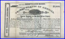 Syracuse, Binghamton and New York Railroad Company 7% Mortgage Bond $1000 1860