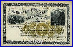 TELLURIDE COLORADO UPPER SAN MIGUEL GOLD & SILVER MINING COMPANY stock 1882