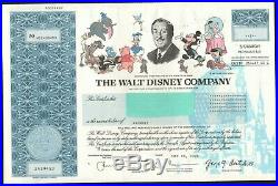 THE WALT DISNEY COMPANY STOCK CERTIFICATE 1 SHARE 2006 BANK NOTE With ENVELOPE