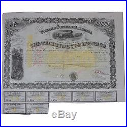 Territory of Montana $1000 Bond Issued July 1, 1876