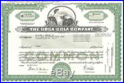 The Coca-Cola Company original collectible Coke stock certificate