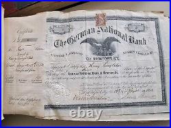 The German National Bank of Newport Kentucky KY 600 Total Stocks 1882-1908