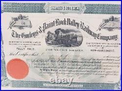 The Gurleys & Paint Rock Railway Company Issued Founders Stock Certificate