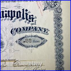 The Pennsylvania Railroad Company -Stock Certificate 1894- State of Indiana