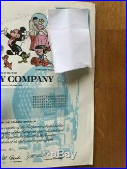 The Walt Disney Company Vintage 1998 Stock Certificate 2 Shares